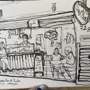 Pan de Nube Cafe Sketch by Meagan Burns