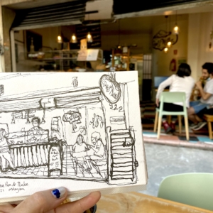 Pan de Nube Cafe Sketch by Meagan Burns