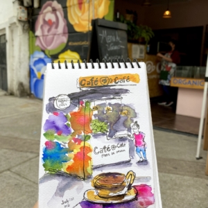 Cafe Cafe CDMX Cafe Sketch by Meagan Burns