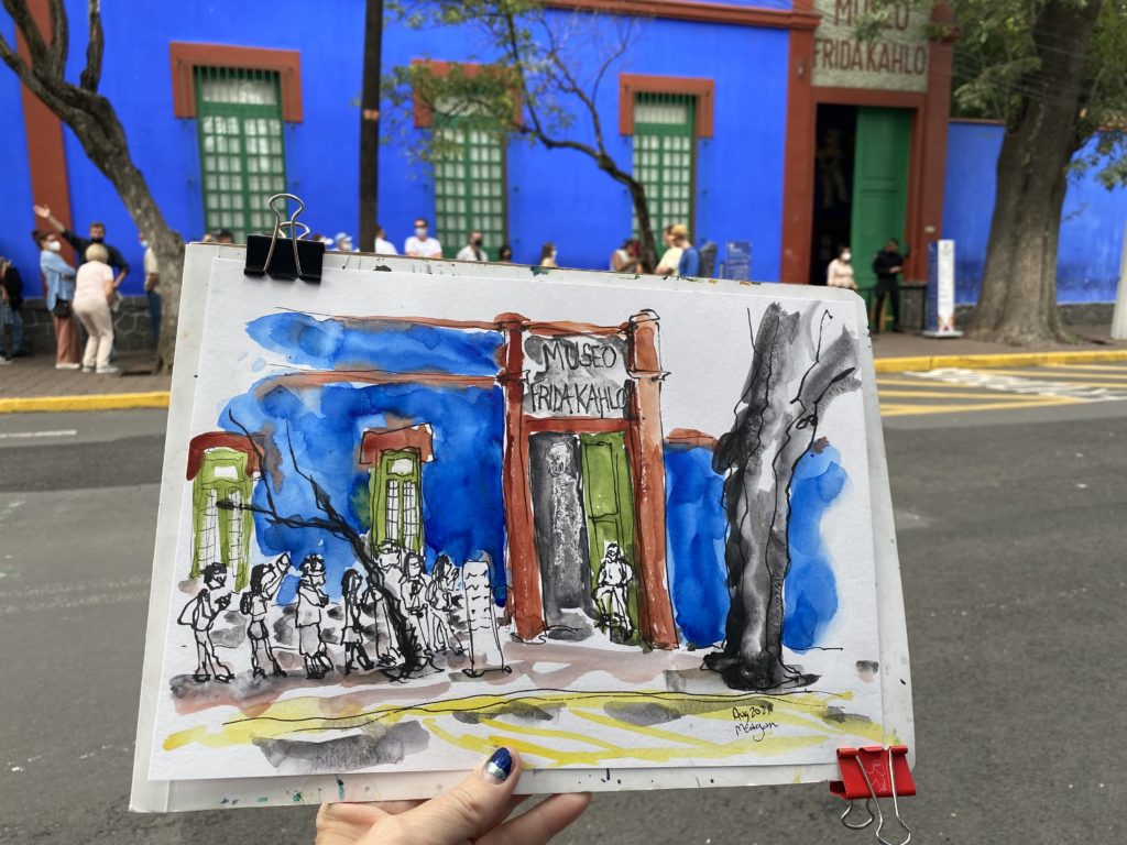 Drawing Museo Frida Kahlo Coyoacán by Meagan Burns 2021